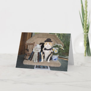 Customisable Funny Cats Anniversary Classy Couple Card