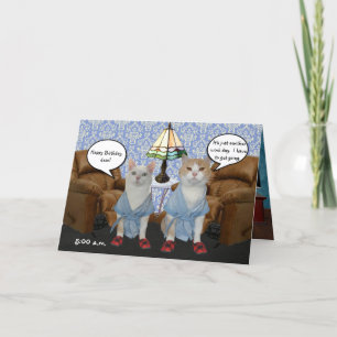 Customisable Funny Cats Husband Birthday Card