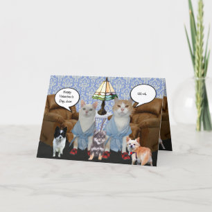 Customisable Funny Cats Valentine Holiday Card