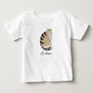 Customisable Funny Cute Smiling Cat Baby Bib T-Shirt