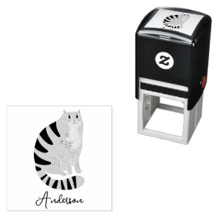 Customisable Funny Cute Smiling Cat Self-inking Stamp