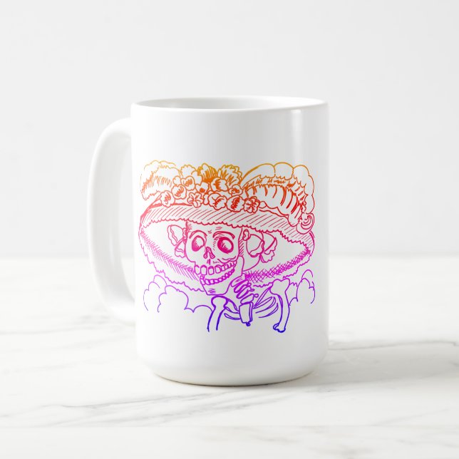 Customisable Funny Derby Day 2024 Catrina Skeleton Coffee Mug (Front Left)