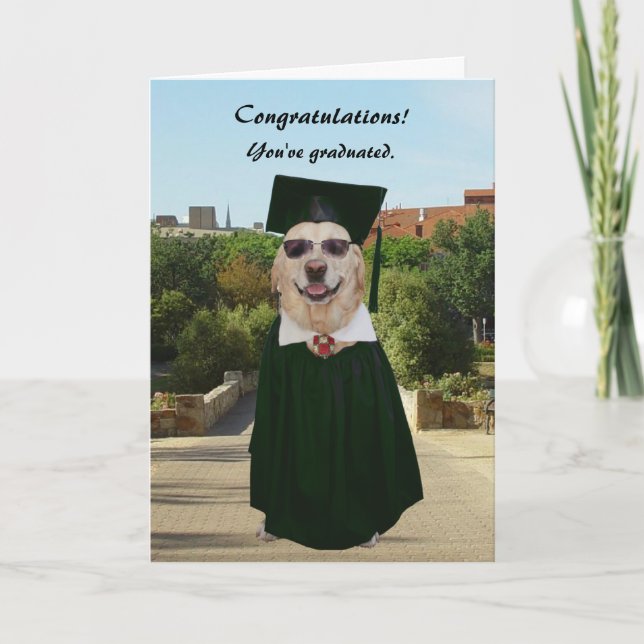 Customisable Funny Dog/Lab Graduation Card (Front)