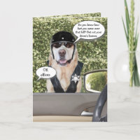 Customisable Funny Dog Motorcycle Cop Birthday