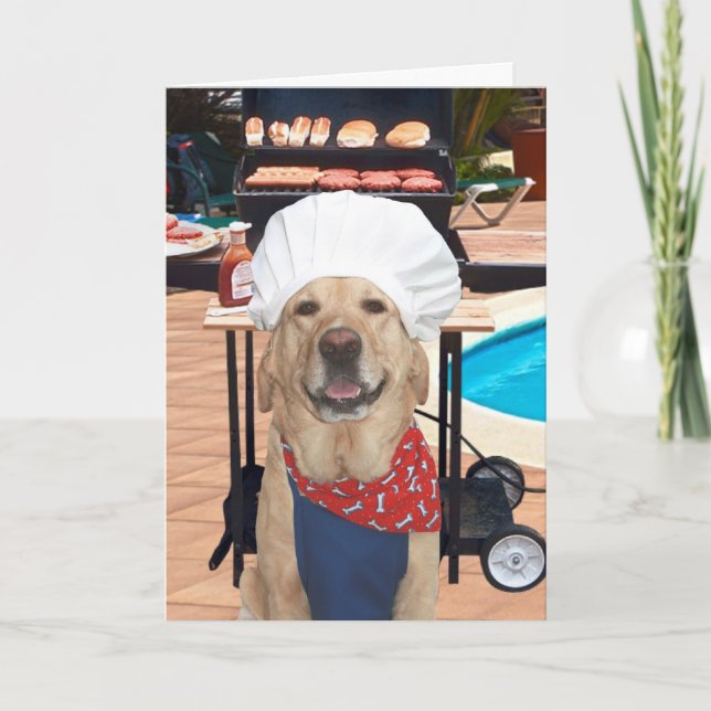 Customisable Funny Dog/Yellow Lab Father's Day Card (Front)