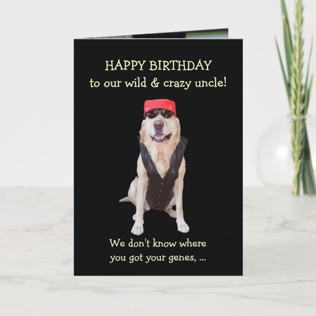 Customisable Funny Dogs Rebel Male Birthday Card (Front)