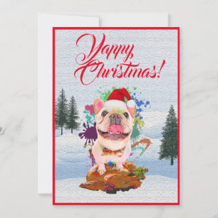 Customisable Funny French Bulldog Yappy Xmas Card