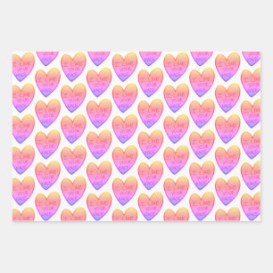 Customisable Funny I Like Your Face Candy Hearts Wrapping Paper Sheet