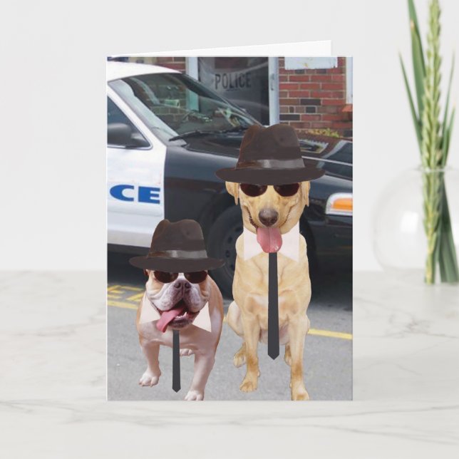 Customisable Funny Lab and Bull Dog Card (Front)