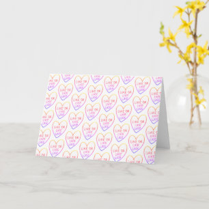 Customisable Funny Like or Like Like Candy Hearts Card