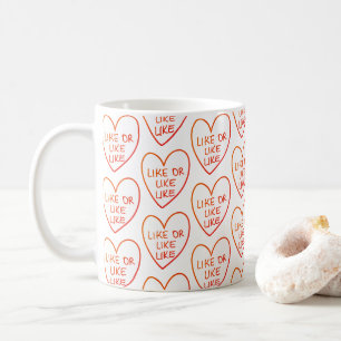 Customisable Funny Like or Like Like Candy Hearts Coffee Mug