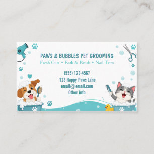 Customisable Funny Pet Grooming Business Card