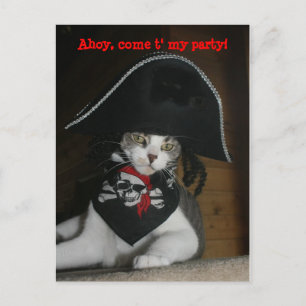 Customisable Funny Pirate Cat Postcard