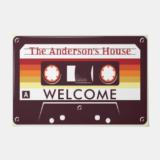 Customisable Funny Retro Cassette Mixtape Home Doormat