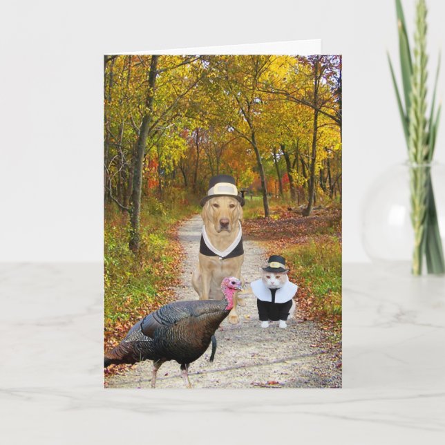 Customisable Funny Thanksgiving Holiday Card (Front)