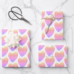 Customisable Funny U R Hot Candy Hearts Wrapping Paper Sheet