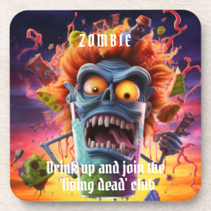Customisable Funny Zombie Cocktail Drink Coaster