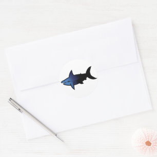 Customisable Galaxy Gradient Shark Classic Round Sticker