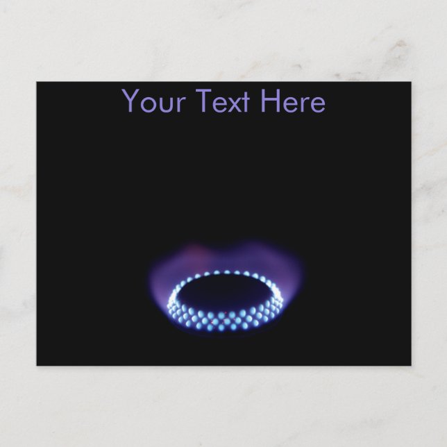 Customisable gas flame postcard (Front)