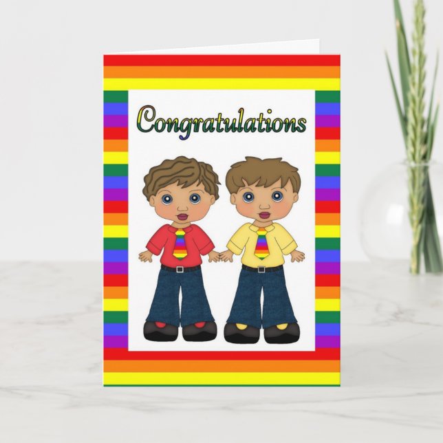 Customisable Gay Engagement or Wedding Card (Front)