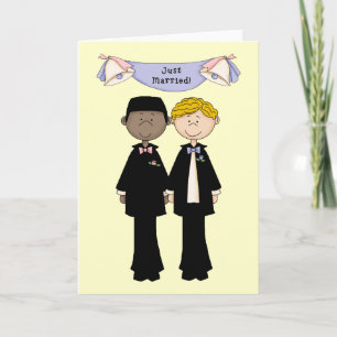 Customisable Gay Male Just Married Wedding Announcement
