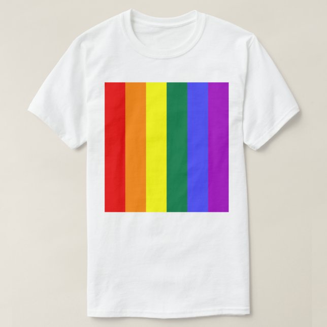 Customisable Gay Pride Rainbow Flag Add an Image T-Shirt (Design Front)