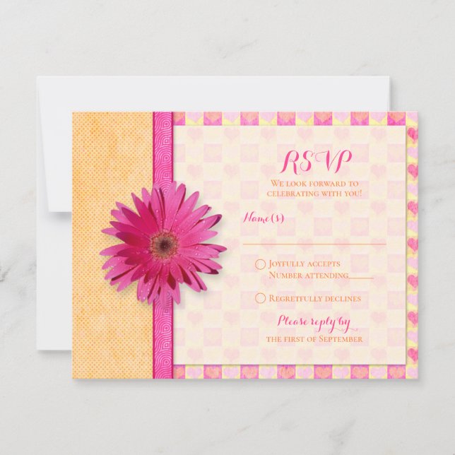 Customisable Gerbera Daisy Response Card (Front)