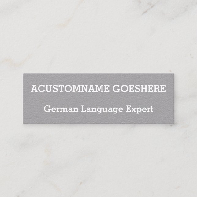 Customisable German Language Expert Business Card (Front)