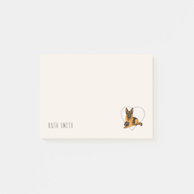 Customisable German Shepherd Lovers Birthday Gift Post-it Notes (Front)