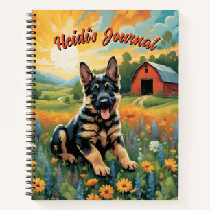 Customisable German Shepherd on a Ranch Journal