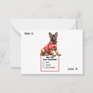 Customisable German Shepherd Puppy Valentine  Card