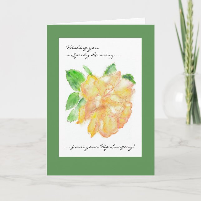 Customisable Get Well Card - Golden Rose (Front)