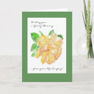 Customisable Get Well Card - Golden Rose