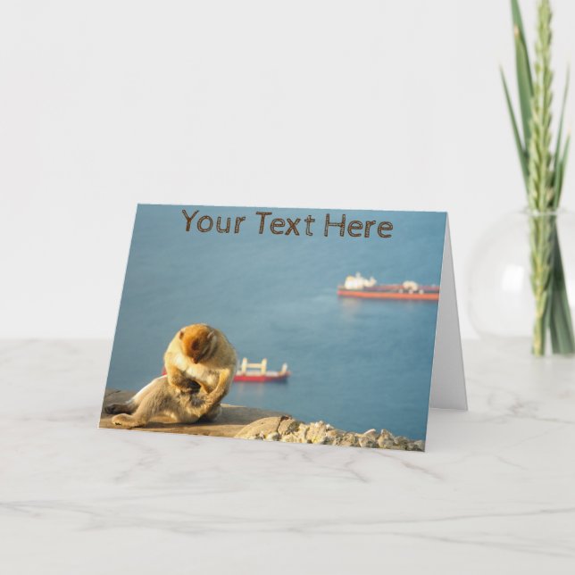 Customisable Gibraltar Barbary ape Card (Front)