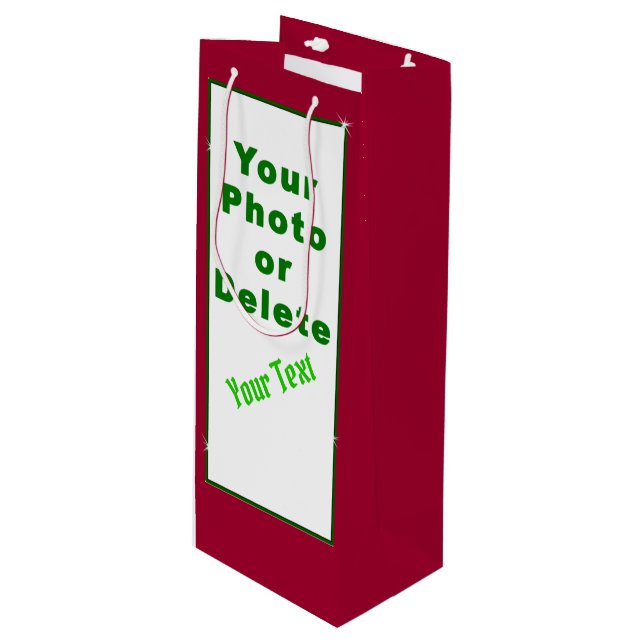 Customisable Gift Wrap Bags with Your Photo, Text (Front Angled)