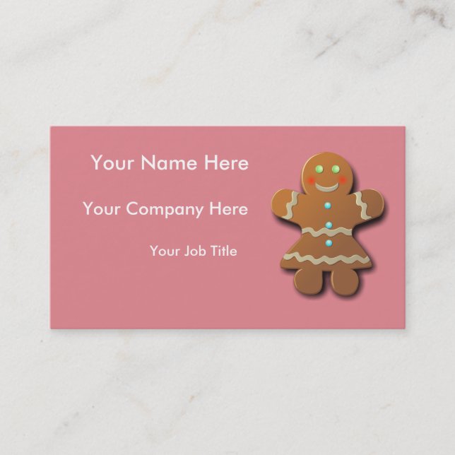 Customisable Gingerbread Cookie Business Card (Front)
