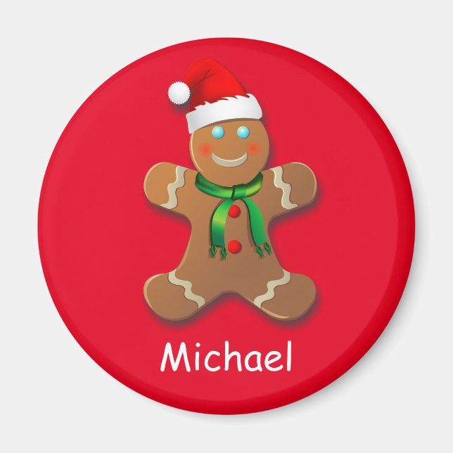 Customisable Gingerbread Man Magnet (Front)