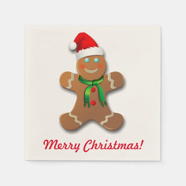 Customisable Gingerbread Man Napkin (Front)