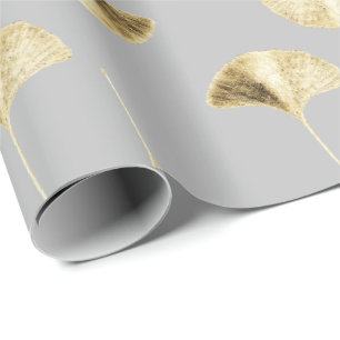 Customisable Ginko Leaves Wrapping Paper