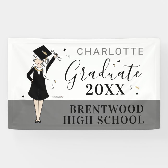 Customisable Girl Avatar | High School Graduation  Banner (Horizontal)