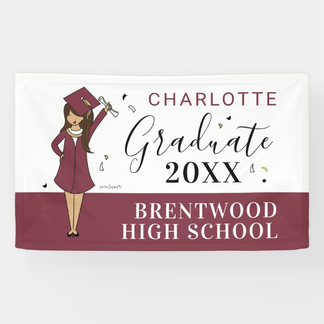 Customisable Girl Avatar | High School Graduation  Banner (Horizontal)