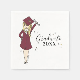 Customisable Girl Avatar   High School Graduation  Napkin