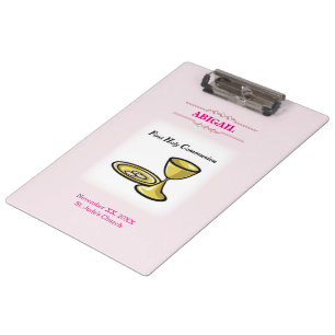 Customisable, Girl Communion Body and Blood Clipboard