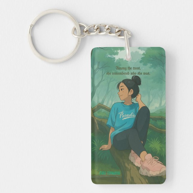 Customisable Girl Quoted Key Ring (Front)