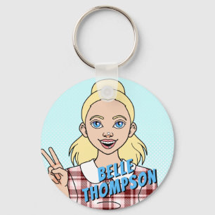 Customisable Girl School Student Name Key Ring