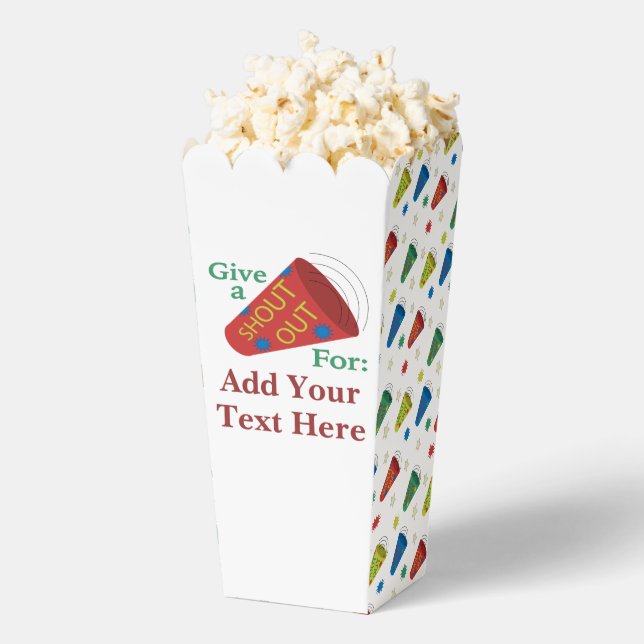 Customisable Give A Shout Out Popcorn  Favour Box (Popped)