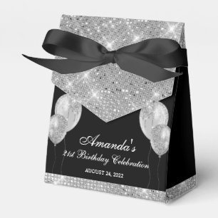 Customisable Glam Black and Silver Favour Box