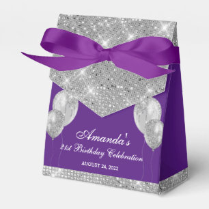 Customisable Glam Purple and Silver Favour Box