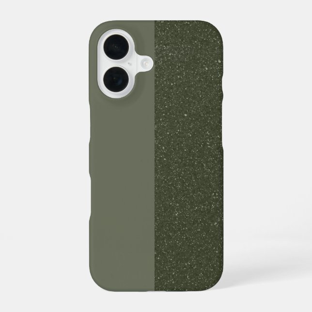 Customisable Glitter & Matte Moss iPhone 16 Case (Back)