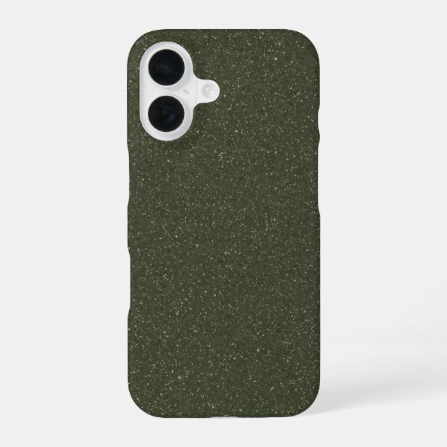 Customisable Glitter Moss iPhone 16 Case (Back)